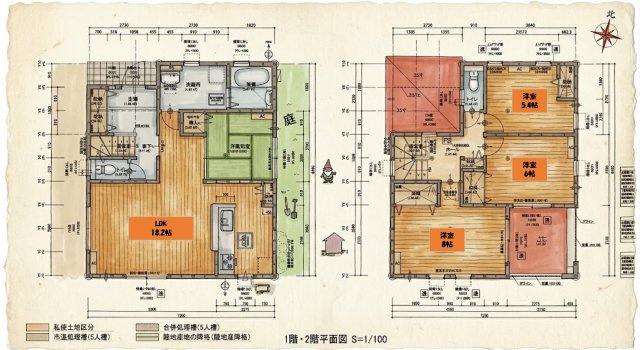 【いわき市金山町第1／全1棟　2号棟】　プライベートに配慮した4LDK☆の間取り|1号棟間取図です。