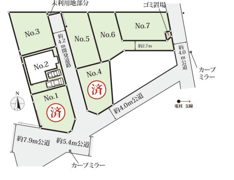 川越市安比奈新田　未入居戸建の区画図