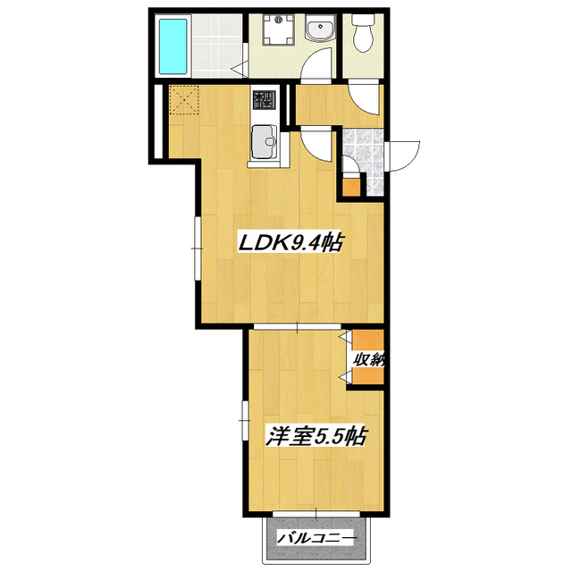 ディアコートの間取り|人気１ＬＤＫの間取りです！