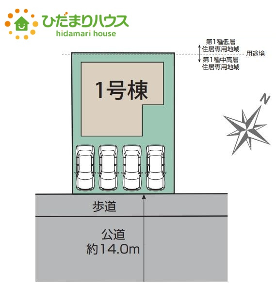 桶川市坂田　新築戸建　ブルーミング01の区画図