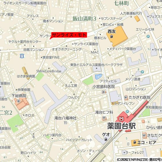 サンライズ・モトの地図
