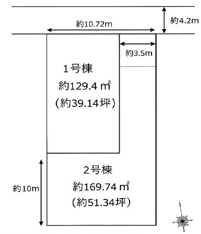 歌敷山１丁目　土地　２区画　の土地図