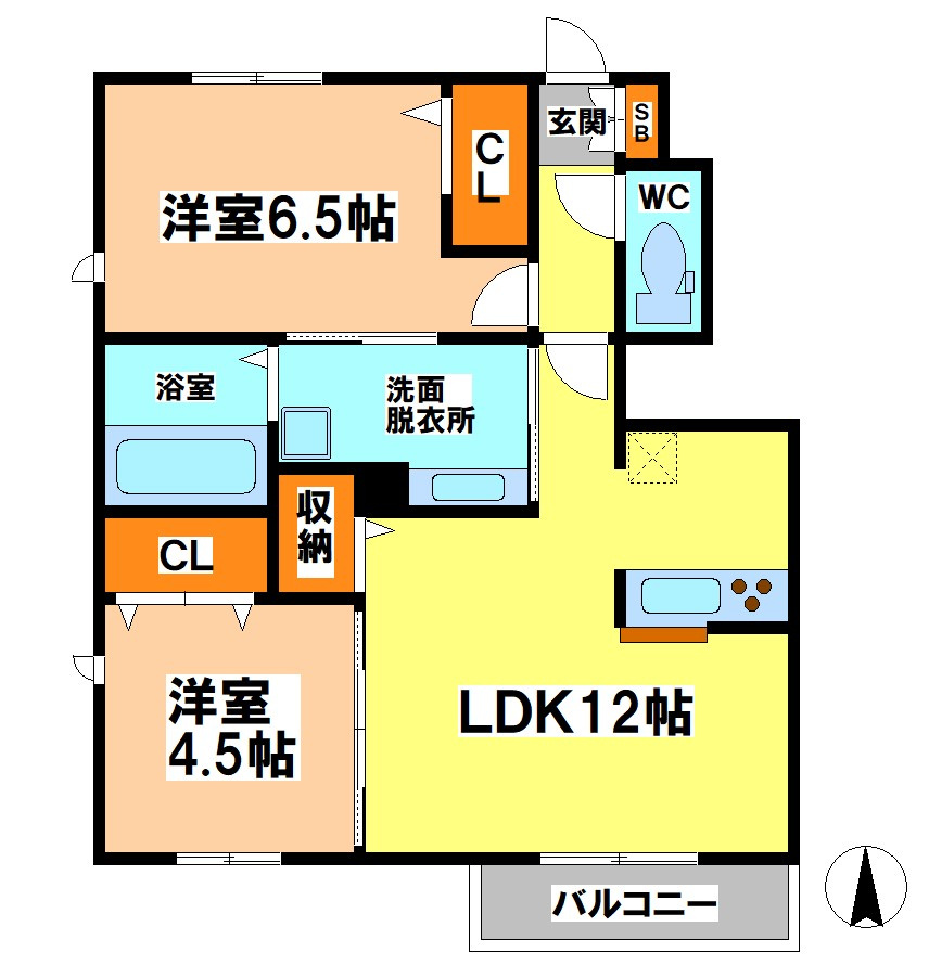 小金井市緑町１丁目のアパートの間取り