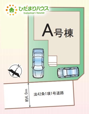 上尾市小泉2丁目14番　新築戸建　ハートフルAの区画図