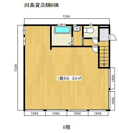 川島店舗兼住居の間取り