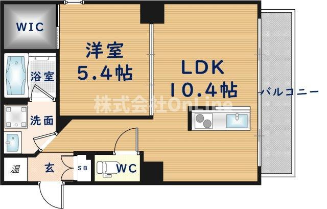 八尾市本町２丁目の賃貸マンションの間取り