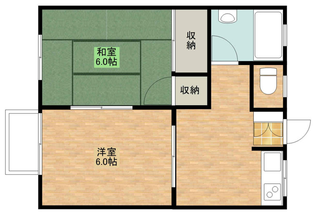 【間取り】 | ピースコート泉が丘C