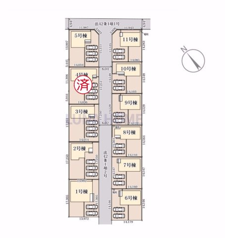 笠間市旭町第13　新築戸建　8号棟の区画図|当日のご予約も大歓迎です！「今から見たい」も柔軟にご対応いたします♪