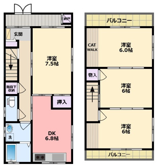 【間取り】 | 鳴尾町1丁目貸家