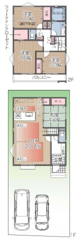武蔵野市境南町1丁目 中央線 武蔵境駅 新築戸建の間取り