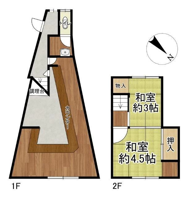 豊中市本町３丁目の店舗事務所の間取り