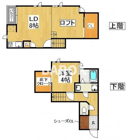 福岡市博多区千代４丁目のアパートの間取り