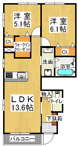 イル・ソーレⅡの間取り|※間取りが現況と異なる場合は現況を優先します※