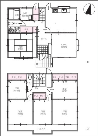 上尾市小泉 1期　中古戸建ての間取り|上尾市小泉 1期　中古戸建て・6LDK・土地面積173.72㎡・建物面積144.77㎡