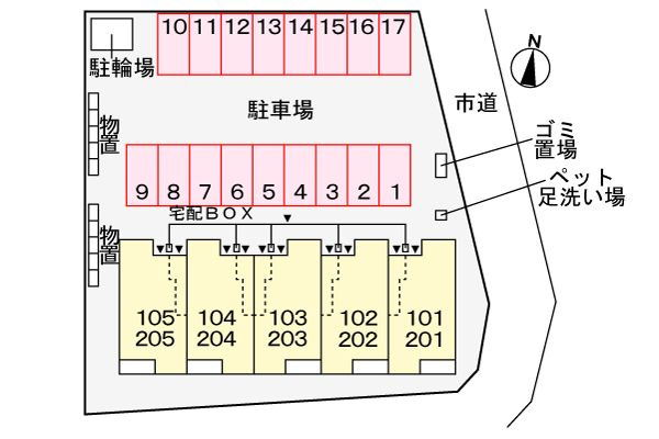 サニーコートの駐車場
