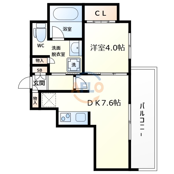 エスライズ難波Ⅲの間取り|エスライズ難波Ⅲ　間取り
