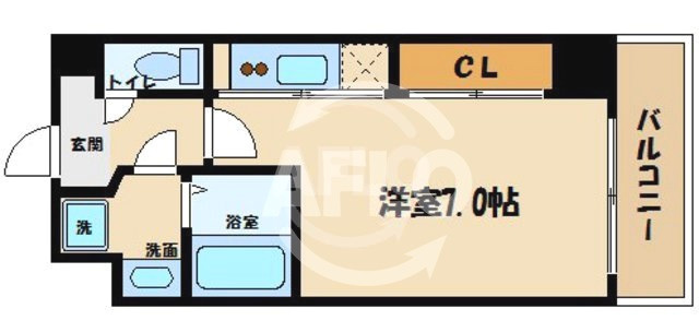 S-RESIDENCE難波Vialeの間取り|S-RESIDENCE NAMBA Viale　ひろびろとしたお部屋