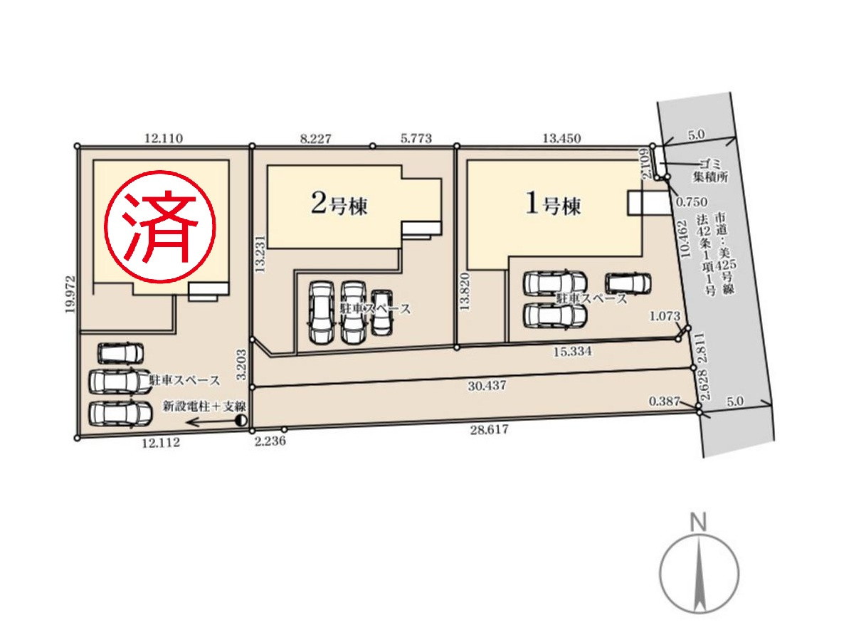 小美玉市羽刈第5　新築戸建　1号棟の区画図