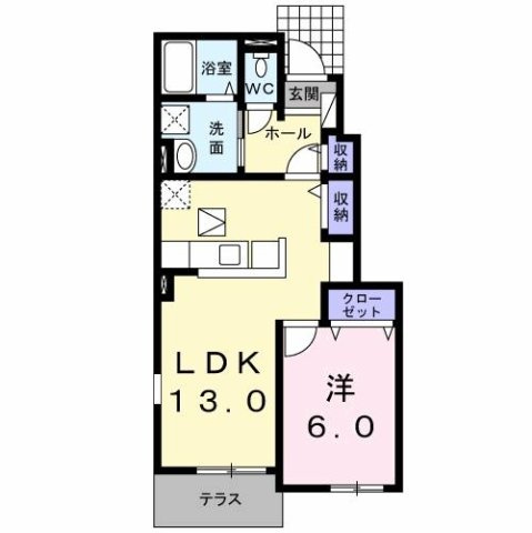 プリムローズ　南浜Ｃの間取り