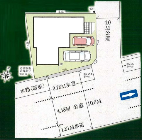 八潮市上馬場　新築戸建の区画図|陽光溢れる敷地31坪の東南角地！土地区画整理地内のキレイな街並み