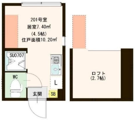 新宿区高田馬場３丁目のアパートの間取り|別号室イメージの為、現状を優先致します。