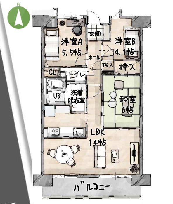 アステール川越　中古マンションの間取り