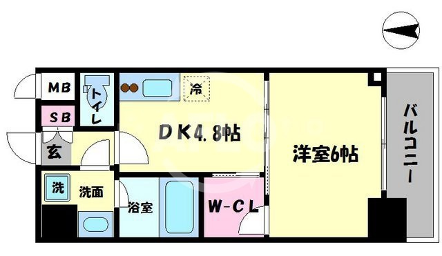 リッツ難波南Ⅱの間取り|使い勝手の良い間取り