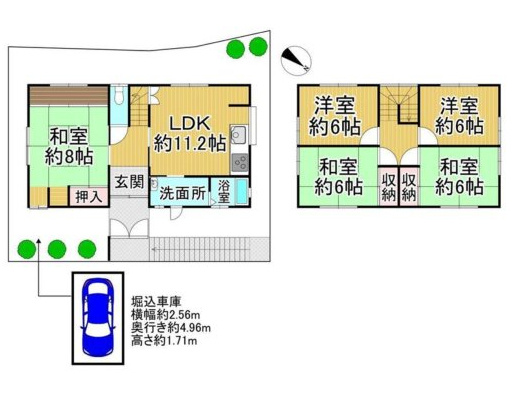 堺市南区鉢ヶ峯寺戸建の間取り