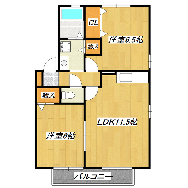 ドルフクレセント弐番館の間取り|人気の２ＬＤＫです。