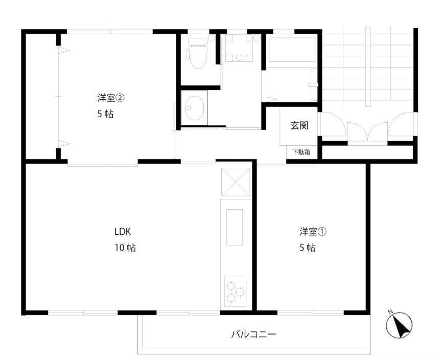 入間黒須団地6号棟　中古マンション　1階の間取り