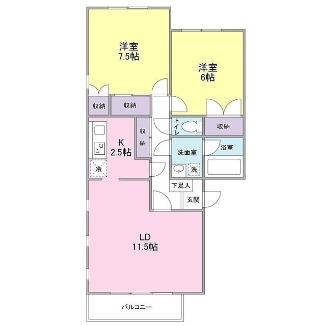 武蔵関マンション７号棟の間取り|間取りです。