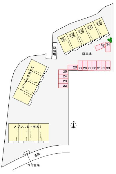 メゾンルミネ洲本Ⅲの駐車場