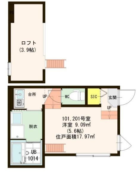 荒川区町屋８丁目のアパートの間取り