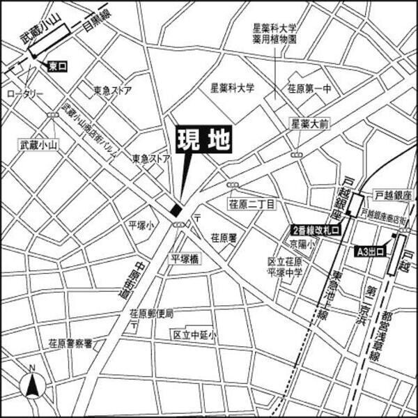 ヒューリック荏原の地図