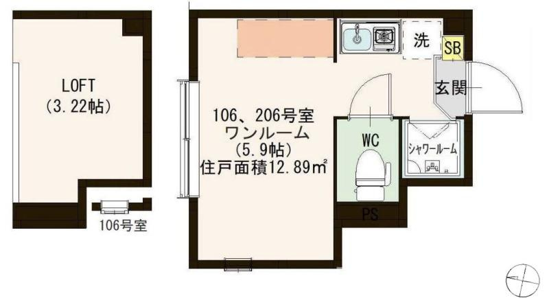 練馬区旭丘２丁目のアパートの間取り