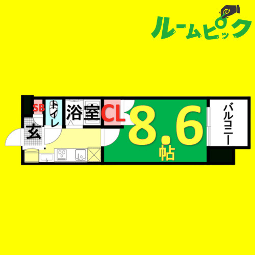 パルティール今池アネックス　名古屋市賃貸　仲介手数料無料の間取り