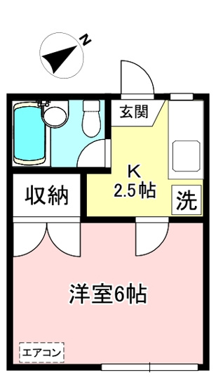 【間取り】 | ジュネスハイツA | はじめての一人暮らしの方や学生さんにオススメ！1Kタイプのお部屋です♪洋室で過ごしやすいですね☆