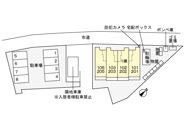 プロムネイド長井Ｆの区画図