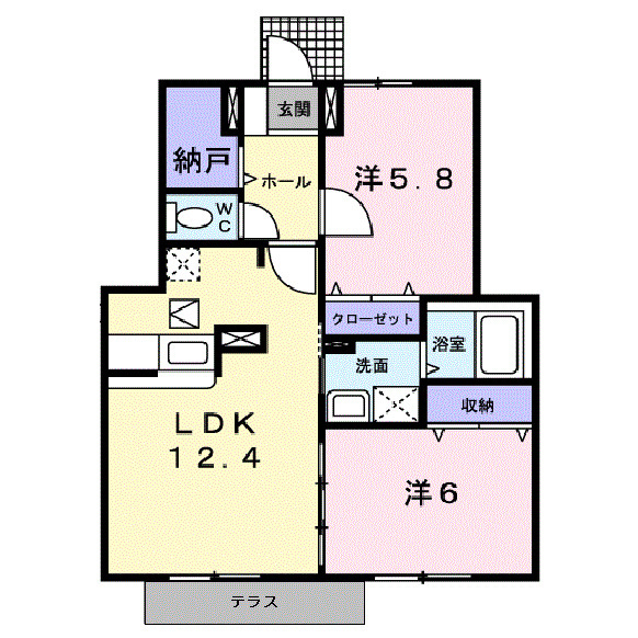 コーポ勢多Ⅱ番館の間取り