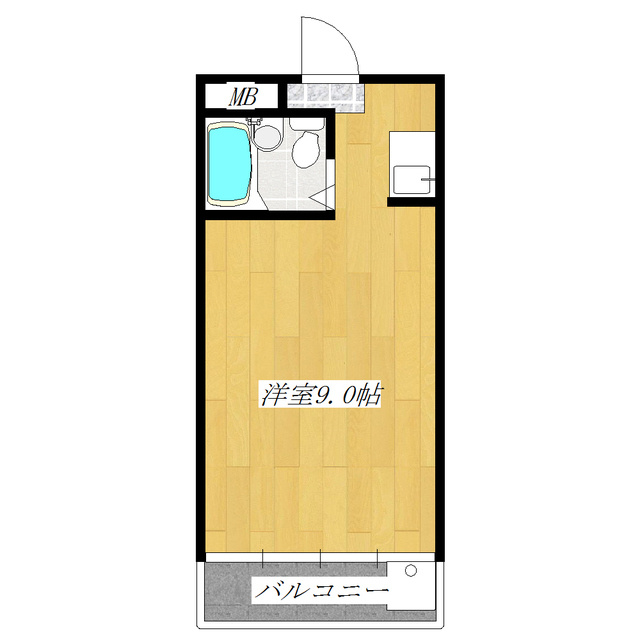 エスペランサ１１の間取り|広めのワンルームのお部屋です♪