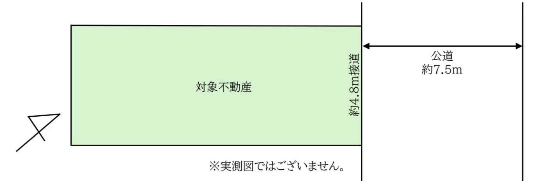 板橋区板橋3丁目 限定1区画の土地図|土地面積65.16㎡ 前面道路北東側約7.5ｍ公道に面する整形地