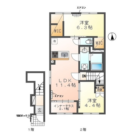 流山市東深井新築アパートの間取り
