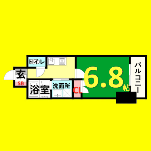 レジディア鶴舞　名古屋市賃貸　仲介手数料無料の間取り