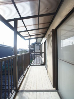 【バルコニー】 | 鹿沼市東町貸家 | 日当たり良好！お洗濯物がたくさん干せます♪