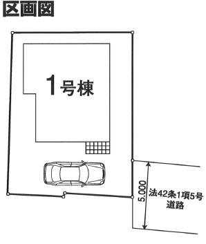 立川市砂川町２丁目　全1棟　新築戸建ての区画図