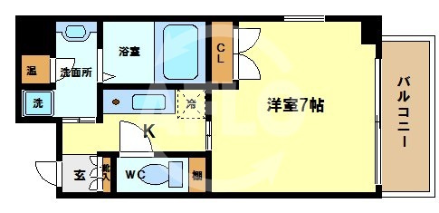 エイペックス京町堀の間取り|エイペックス京町堀　開放感ある間取り