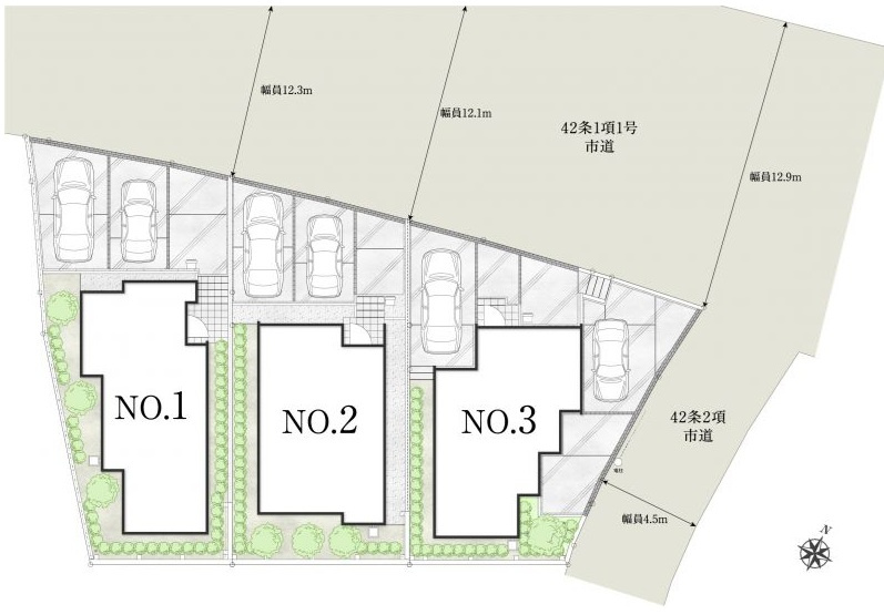 市川市国府台１丁目の区画図