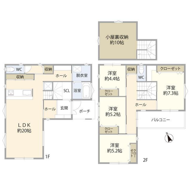 安城市里町４丁目住宅（０００５６４１）　　　刈谷市近郊の賃貸はクラスホーム刈谷店の間取り