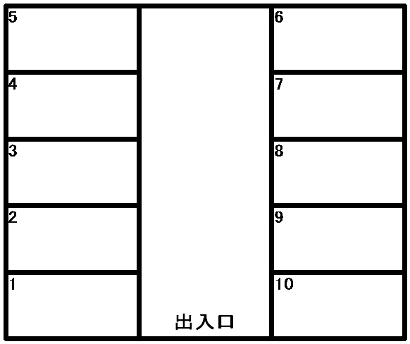 那覇市壺川２丁目の駐車場の区画図