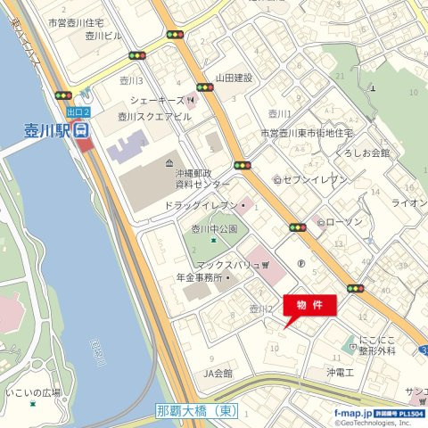 那覇市壺川２丁目の駐車場の地図
